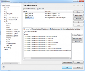 Maya interpreter PYTHONPATH